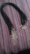 10 unids/lote 2 mm de cuero Real hecho a mano ajustable trenzado collares de cuerda y amuletos colgantes resultados langosta cierre cable cadena