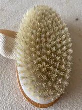 Jabalí-cepillo de madera ovalado para ducha, cerdas naturales, masaje exfoliante, tratamiento de celulitis, circulación sanguínea
