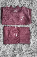 Conjunto de Yoga sin costuras para mujer, chándal deportivo de manga larga con logotipo personalizado, ropa deportiva para gimnasio y fitness, traje de Leggings de verano