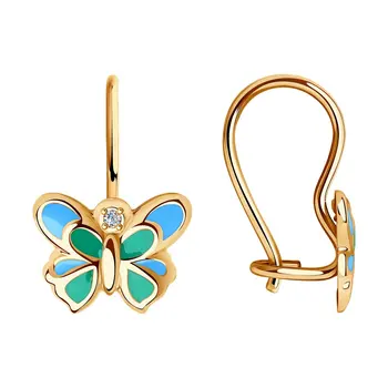Sokolov drop earrings with stones in gold with enamel and cubic zirconia, fashion jewelry, 585, women's/men's, male/female, long earrings
Sokolov drop earrings with stones in gold with enamel and cubic zirconia, fashion jewelry, 585, women's/men's, male/female, long earrings