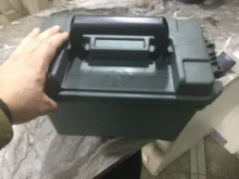 Caja de plástico para munición caja de almacenamiento estilo militar, ligera, de alta resistencia, accesorio para munición, caja de almacenamiento táctica, caja de balas