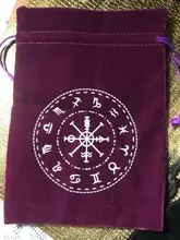 Bolsa de almacenamiento de lona fase Luna terciopelo, tarjeta oráculo, accesorio de adivinación, N58B