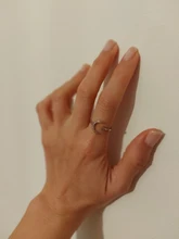 Anillo de plata de primera ley con forma de luna y estrella para mujer, sortija, plata esterlina 925 Plata de Ley auténtica, Circonia cúbica, zirconia, circonita, zirconita, estilo minimalista, 2019