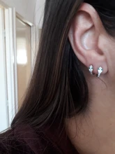 Canner-pendientes de aro de Plata de Ley 925 para mujer, aretes lujosos de Serpiente resplandeciente, joyería fina, W4