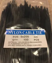 Auto-bloqueo de nylon plástico tie 100 unids/bolsa negro Zip secreto correa de nylon cable tie set 3*100 anillo de sujeción 3X200 de envoltura de cable