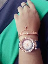 Conjunto de relojes con cielo estrellado para mujer, pulsera de cuero, deportivo, de cuarzo, informal, 2020