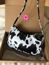 Bolso versátil sencillo para mujer, cartera juvenil de piel sintética con estampado de vaca, Bolso pequeño de hombro para viaje diario