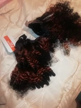 FASHION IDOL-mechones de pelo rizado Afro, 14 pulgadas, 7 unids/lote, pelo sintético curvado superior e inferior con encaje frontal y cierre