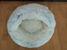 Cama de felpa redonda para mascotas nido de gato semicerrado para Comodidad para dormir profunda en invierno, cama para gatos, pequeña esterilla, cesta, perrera suave, novedad
