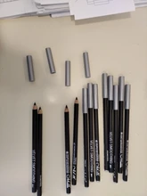 Perfilador de ojos portátil de larga duración, Lápiz Delineador de ojos resistente al agua, color negro, suave, fácil de maquillar, alta calidad, 12 unids/lote