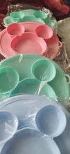 Platos tipo tazón alimentación de bebé, plato de silicona integrado para niños, platos de Silicagel para bebés