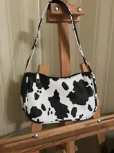 Bolso versátil sencillo para mujer, cartera juvenil de piel sintética con estampado de vaca, Bolso pequeño de hombro para viaje diario