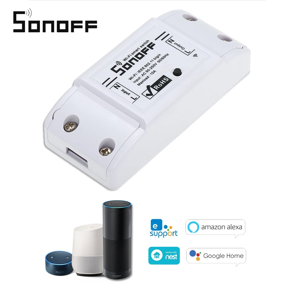 SONOFF Basic Wifi Switch Wireless Remote Switch Work with Alexa for Google Home Timer APP Control Smart Home Automation Module
SONOFF Basic Wifi Switch Wireless Remote Switch Work with Alexa for Google Home Timer APP Control Smart Home Automation Module