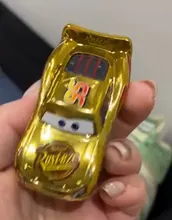 Disney Pixar-Coche de juguete de Metal fundido a presión para niños, coche de juguete de Cars, versión de plata dorada, Rayo McQueen, 1:55, suelto, nuevo en Stock