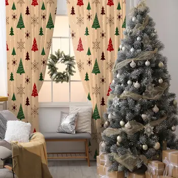 Snowflakes Pine Trees Pattern Winter Holidays New Year Decoration Theme Artwork Red Green Curtain
Snowflakes Pine Trees Pattern Winter Holidays New Year Decoration Theme Artwork Red Green Curtain