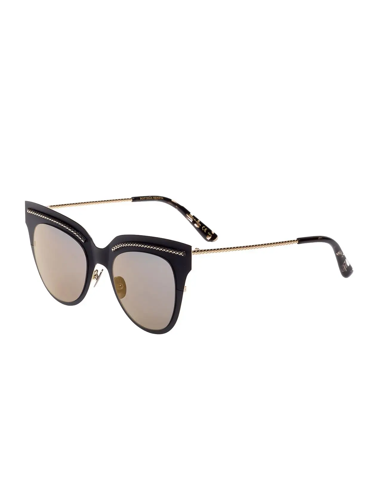 

Women's sunglasses b.v 0029s 002 metal black organic oval cat eye 50-22-140 bottega veneta