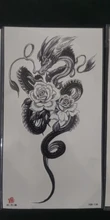 Pegatinas de tatuaje temporal a prueba de agua para hombre y mujer, tatuaje Negro Grande, Cráneo de Tigre, León, Lobo, rosa, pierna, pecho, tatuaje falso para brazo