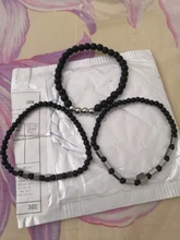 3 unids/set cubo a la moda pulsera de cuentas de los hombres negro mate pulsera de cuentas de piedra conjuntos para hombres regalo de la joyería