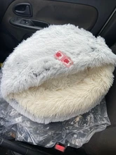 Cama de felpa redonda para mascotas nido de gato semicerrado para Comodidad para dormir profunda en invierno, cama para gatos, pequeña esterilla, cesta, perrera suave, novedad