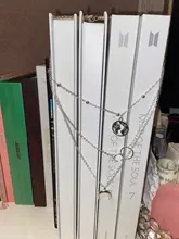 ABDOABDO-Collar de cadena de acero inoxidable para mujer, borla con varias capas, con lentejuelas, colgante redondo para clavícula