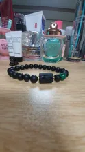 Abalorios de piedra negra de 8mm para Hombre y mujer, pulsera de constelación de 12 pares, pulsera Masculina, joyería para Hombre