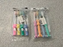 4 unids/set de dibujos animados lindo cepillo de dientes para niños de carbón de bambú mango corto Niños cepillo de dientes de bebé cuidado de los dientes