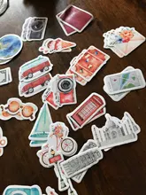 46 unidades por paquete, pegatinas de etiqueta de paisaje de viaje, etiquetas de papelería decorativas, pegatinas de Scrapbooking, álbum diario Diy, etiqueta adhesiva