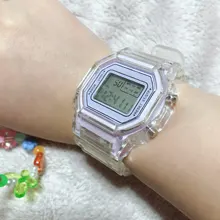 Reloj Digital transparente para Mujer, cronógrafo cuadrado, electrónico, deportivo, resistente al agua, nuevo, triangulación de envíos