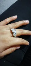 Huitan-Anillo de boda con Circonia cúbica para mujer, sortija de boda con zirconia cúbica, zirconia, circonita, zirconita, redonda, grande, alta calidad
