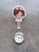 Reloj de bolsillo con movimiento de cuarzo y aguja luminosa, diseño de enfermera