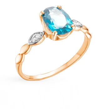 Gold ring with Topaz and cubic zirconia sunlight sample 585
Gold ring with Topaz and cubic zirconia sunlight sample 585