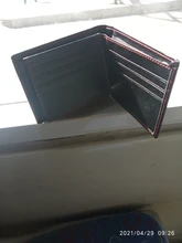 Cartera de cuero negro para hombre, tarjetero, plegable, para identificación, monedero, monedero, 2020