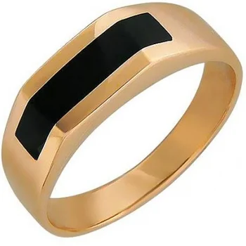 Esthete ring with 1 Onyx in red gold 
Esthete ring with 1 Onyx in red gold