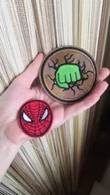 Marvel-Parches de dibujos animados de Iron man, spiderman, hulk, Capitán América, pegatinas para ropa, calcomanías de tela de bordado