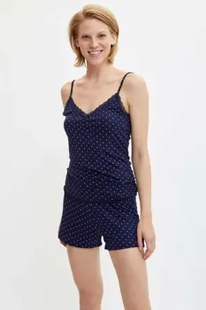 DeFacto Woman Summer Sexy Polka Dot Pajamas Set Women Casual Dark Blue Homewear Knitted Sets-M2923AZ19HS
DeFacto Woman Summer Sexy Polka Dot Pajamas Set Women Casual Dark Blue Homewear Knitted Sets-M2923AZ19HS