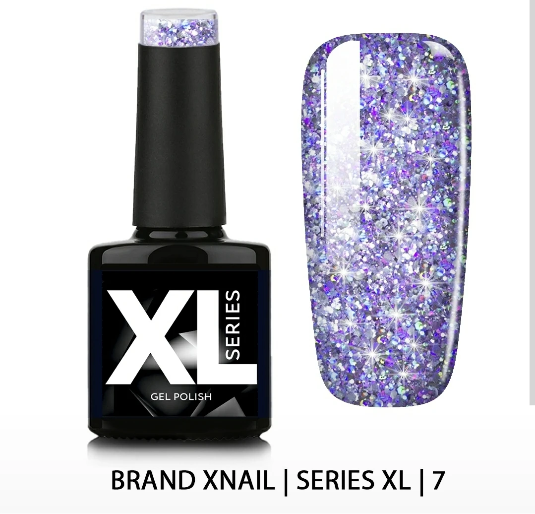 XNAIL ГЕЛЬ-ЛАК SERIES XL — С БЛЕСТКАМИ №7 10МЛ | Красота и здоровье