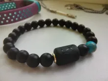 Abalorios de piedra negra de 8mm para Hombre y mujer, pulsera de constelación de 12 pares, pulsera Masculina, joyería para Hombre