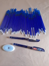 53 unids/lote 0,38mm borrable lavable Pen recarga varilla para manejar azul/negro tinta pluma de Gel para escuela materiales de escritura para oficina papelería