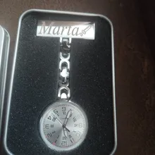 Personalizado personalización gratuita nombre grabado oro rosa Pin broche gran Dial luminiscente de calidad superior de partera enfermera reloj