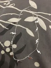 Collar con forma de relámpago para mujer, gargantilla de cadena de eslabones dorados a la moda, collar con abalorio para el cuello, joyería para mujer 2020