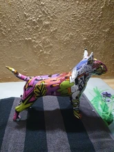 Dog-Crafts Bull-Terrier Office Home-Decoration Colorful Resin Modern Small Creative English