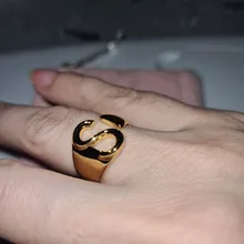 Foxanry-anillos con letras en inglés para mujer, Plata de Ley 925, 26, chapado en oro Vintage francés Irregular, regalos de joyería para fiesta