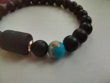 Abalorios de piedra negra de 8mm para Hombre y mujer, pulsera de constelación de 12 pares, pulsera Masculina, joyería para Hombre