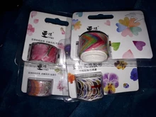 200 pétalos/rollo cinta washi pétalo floral creativo, adhesivos de cinta adhesiva s, lácteos DIY, diario, botella de scrapbooking