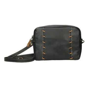 Shoulder bag made of 1ª quality leather, Original design, zipper closure, 21x16x8 cm. Black 
Shoulder bag made of 1ª quality leather, Original design, zipper closure, 21x16x8 cm. Black