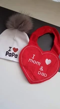 Gorros de algodón para niña recién nacida, accesorios de fotos con pompón, amo a mamá y papá, sombrero para niño, niño niña, gorro, gorros para niño