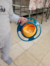 Tazón universal tipo Gyro a prueba de derrames para niños, plato giratorio infantil con diseño, práctico con rotación de 360 grados, platos de alimentación sólidos