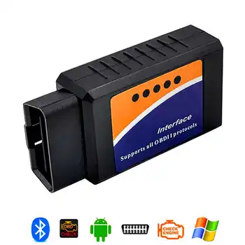 ELM327 Bluetooth V1.5 Wireless OBD2 Car Diagnostic Code Readers Scanner Black Compatible with Android Windows
ELM327 Bluetooth V1.5 Wireless OBD2 Car Diagnostic Code Readers Scanner Black Compatible with Android Windows
