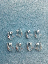 Accesorios de aretes con Clip para oreja de tornillo, convertidor de oreja no perforada con Base de cabujón de bucle, bisel en blanco, apto para pendientes, fabricación de joyas DIY