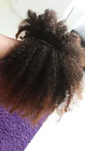 MSIWIGS-peluca Afro corto rizado para mujer, pelo sintético marrón degradado, parte media natural, negro, para fiesta diaria, tocados con Clips